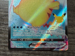 POKEMON FULL ART SURFING PIKACHU VMAX 009/025 ULTRA RARE + DARKRAI SLEEVE LP-NM - Image 3