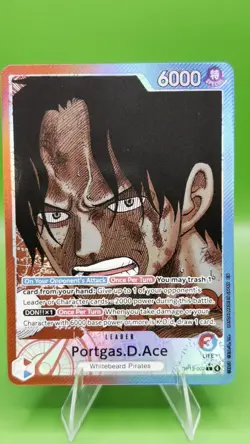 One Piece Carrying on His Will #OP13-002 Portgas.D.Ace Alt Art - Image 2