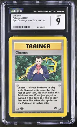 CGC 9 MINT Giovanni Gym Challenge 1st Edition 104/132 Pokemon Card - Image 1