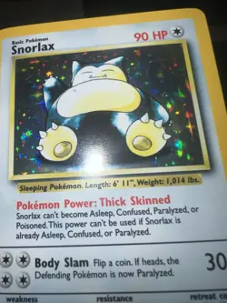 Snorlax 11/64 Holo NO SYMBOL ERROR Jungle Pokemon Card NM - Image 2