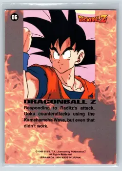 1996 Dragon Ball Z Card #06 Goku Kamehameha Holo Foil Prism - Image 2