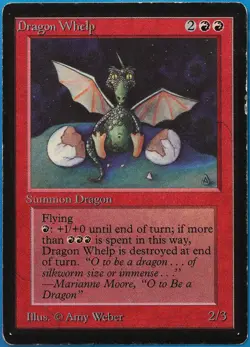 Dragon Whelp Beta HEAVILY PLD Red Uncommon MAGIC MTG CARD (ID# 509134) ABUGames - Image 1