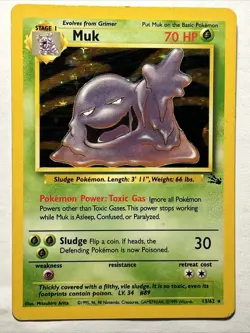 1999 Pokemon TCG MUK #13/62 Fossil Set Holo Rare Card Vintage WOTC MP - Image 1