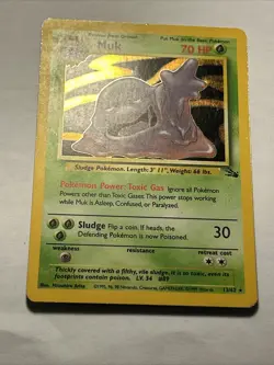 1999 Pokemon TCG MUK #13/62 Fossil Set Holo Rare Card Vintage WOTC MP - Image 4