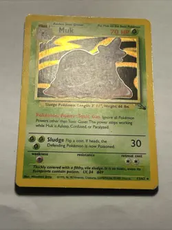1999 Pokemon TCG MUK #13/62 Fossil Set Holo Rare Card Vintage WOTC MP - Image 5