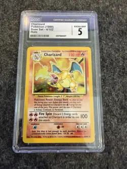 Charizard 1999 Pokemon Base Set 4/102 Holo Rare CGC Graded 5 English - Image 1