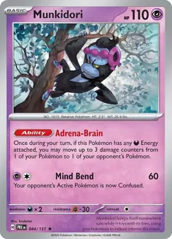 Munkidori SV: Prismatic Evolutions 044/131 Rare Reverse Holofoil Pokemon TCG NM - Image 1