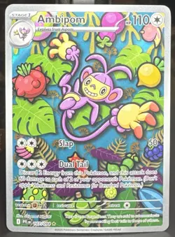 Pokemon TCG Ambipom 107/094 Me02: Phantasmal Flames Illustration Rare Holo Card - Image 1