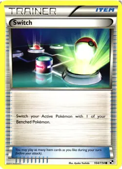 Pokemon TCG Switch 104/114 Black & White Common VLP - Image 1