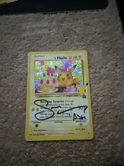 Birthday Pikachu Autographed by Pokemon Singer Jason Paige WOTC Black Star Promo - Image 1