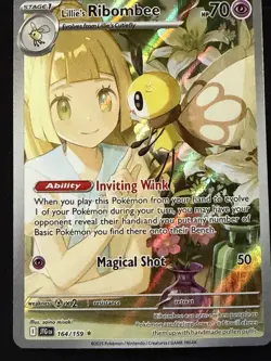 Pokemon TCG Lillie's Ribombee 164/159 Sv09: Journey Together - Illustration Rare - Image 1