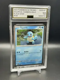 2023 POKEMON PROMO SQUIRTLE COSMOS HOLO BLACK STAR AGS 10 - Image 1