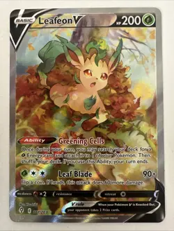 2021 Pokemon Leafeon V 167/203 SWSH07: Evolving Skies Holo Alt Art NM+ - TCCCX - Image 1