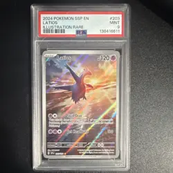 Pokemon Latios 203/191 Sv08 Illustration Rare Holo Surging Sparks PSA 9 - Image 1