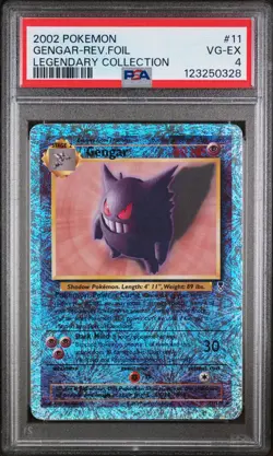 2002 POKEMON LEGENDARY COLLECTION #11 GENGAR-REVERSE FOIL PSA 4 - Image 1