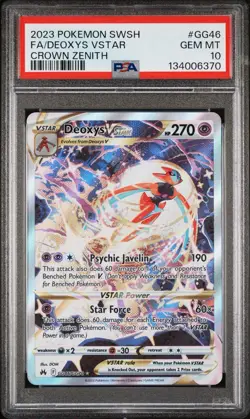 Pokemon Deoxys VSTAR Crown Zenith Galarian Gallery Full Art #GG46 Psa 10 - Image 1