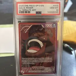 2025 ONE PIECE OP13-CARRYING ON HIS WILL ALTERNATE ART #003 GOL D. ROGER PSA 10 - Image 1