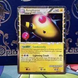 Ampharos Prime 105/123 Ultra Rare HGSS Base Pokemon Card 2010 NM - Image 1