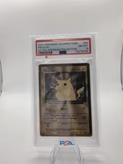 PSA 8 Pikachu - (Celebrations Metal Card) ULTRA PREMIUM COLLECTION PROMO - Image 1