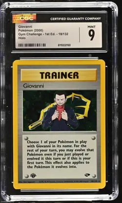 CGC 9 MINT Giovanni Gym Challenge 1st Edition 18/132 Holo Pokemon Card - Image 1