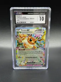 Pokemon Eevee EX Double Rare 075/131 Sv Prismatic Evolutions CGC 10 Holo Card - Image 1