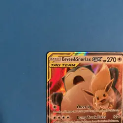 Pokemon TCG Eevee & Snorlax GX Sun Moon Tag Team Card 120/181 NM - Image 2