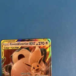 Pokemon TCG Eevee & Snorlax GX Sun Moon Tag Team Card 120/181 NM - Image 3