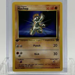 Pokemon TCG Team Rocket 1st Edition Machop #59/82 LP - Image 1