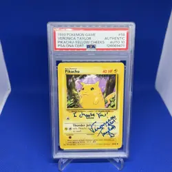 1999 Pokemon Game Pikachu #58 Veronica Taylor Signed Card PSA/DNA 10 Autograph - Image 2