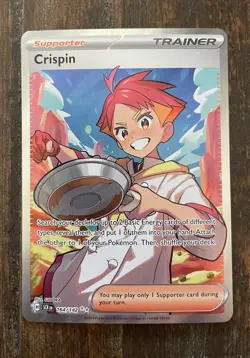 Pokemon TCG Crispin Full Art Ultra Rare Trainer Holo SV07: Stellar Crown 164/142 - Image 1