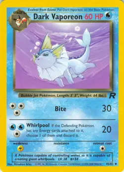 Dark Vaporeon - 45/82 Team Rocket - WOTC Unlimited - Pokemon TCG 2000 - Image 1