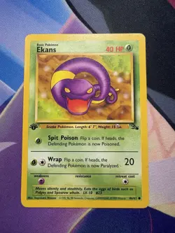 Pokemon TCG Ekans Fossil 46/62 1st Edition Common - Image 1