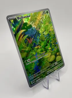 Pokemon Bulbasaur Illustration Rare Full Art Holo Scarlet & Violet 151 166/165 - Image 3