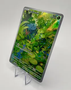 Pokemon Bulbasaur Illustration Rare Full Art Holo Scarlet & Violet 151 166/165 - Image 4