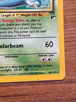 Pokemon TCG Venusaur Base Set 18/130 Holo 1999-2000 Wizards - Image 2