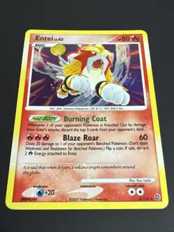 Pokemon TCG Entei 4/132 D&P Secret Wonders Holo Rare LP+/NM - Image 2