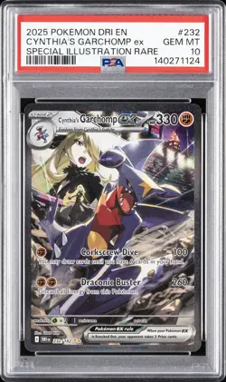 2025 POKEMON DRI EN-DESTINED RIVALS #232 CYNTHIA'S GARCHOMP EX PSA 10 - Image 1