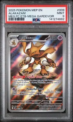 Alakazam 009 Pokemon Center Stamped Black Star Promo Mega Evolution PSA 9 - Image 1