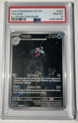 2024 POKEMON PAF EN-PALDEAN FATES ILLUSTRATION RARE #225 PALAFIN PSA 8 - Image 1