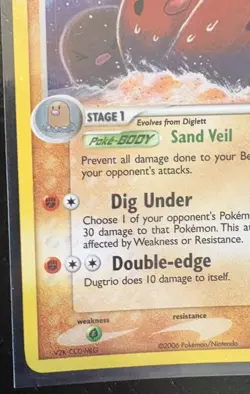 Pokemon EX Crystal Guardians Rare Reverse Holo Dugtrio 5/100 Stamped - Image 5