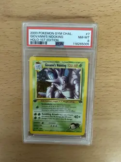 2000 Pokemon Gym Challenge 1st Edition Giovanni's Nidoking #7/132 PSA 8 - Image 2