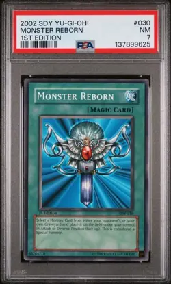 2002 Yu-Gi-Oh! Monster Reborn SDY-001 1st Edition PSA 7 Vintage Original - Image 1