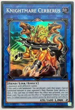 FLOD-EN045 Knightmare Cerberus - Super Rare 1st Edition Lightly Played YuGiOh - Image 1