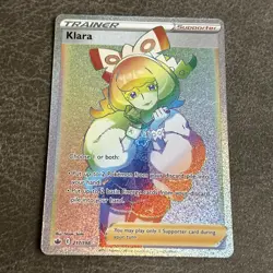 Pokemon Card TCG - Klara 217/198 Secret Rare Rainbow Full Art Chilling Reign NM - Image 1