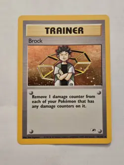 Pokemon TCG Brock Trainer Holo Rare Card 15/132 WOTC Gym Heroes - Image 1