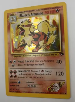 Pokemon Blaine's Arcanine Holo Rare Gym Challenge 1/132 90 HP Stage 1 Card - Image 2