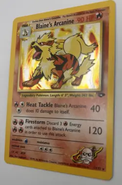 Pokemon Blaine's Arcanine Holo Rare Gym Challenge 1/132 90 HP Stage 1 Card - Image 3
