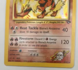 Pokemon Blaine's Arcanine Holo Rare Gym Challenge 1/132 90 HP Stage 1 Card - Image 5