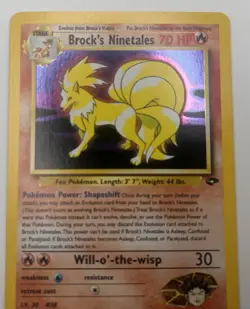 Pokemon Brock's Ninetales Holo Rare Gym Challenge 3/132 70 HP Stage 1 Card - Image 1