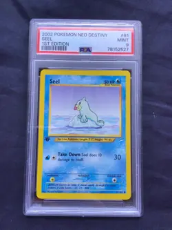 Pokemon Cards: 1st Edition Neo Destiny Common: Seel 81/105: PSA 9 - Image 1